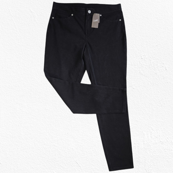 J.Jill Coal Wash Black Skinny Stretch Pull-On Jeggings Denim Leggings Size 10 - Picture 1 of 11